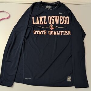 Nike Pro Combat Dri-Fit Navy Shirt Men Large